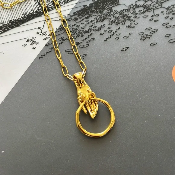 Alexis Bittar Hand charm holder chain necklace NWT - Picture 4 of 5